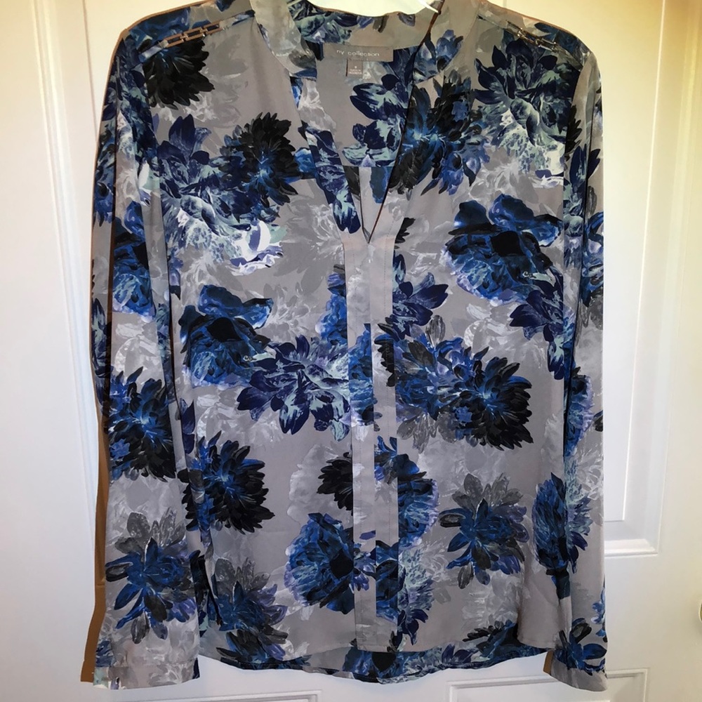 Blue Floral Blouse